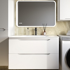 Style Line Мебель для ванной Марелла 90 Люкс Plus антискрейтч подвесная белая матовая – фотография-1